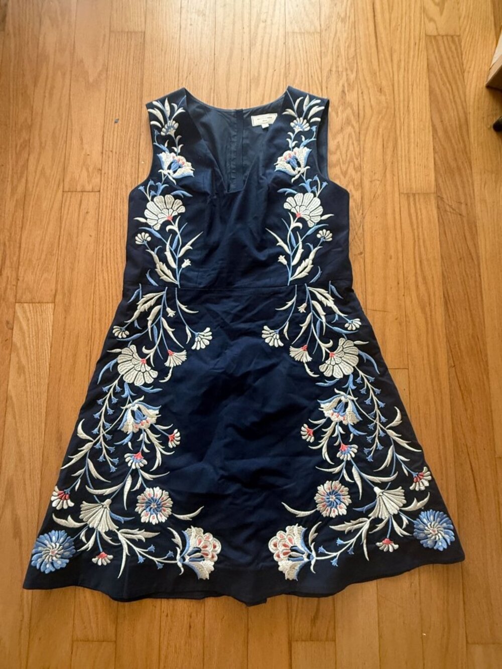 MOULINETTE SOEURS Women's 16 Anthropologie Bellflower Blue Embroidered DRESS Dee